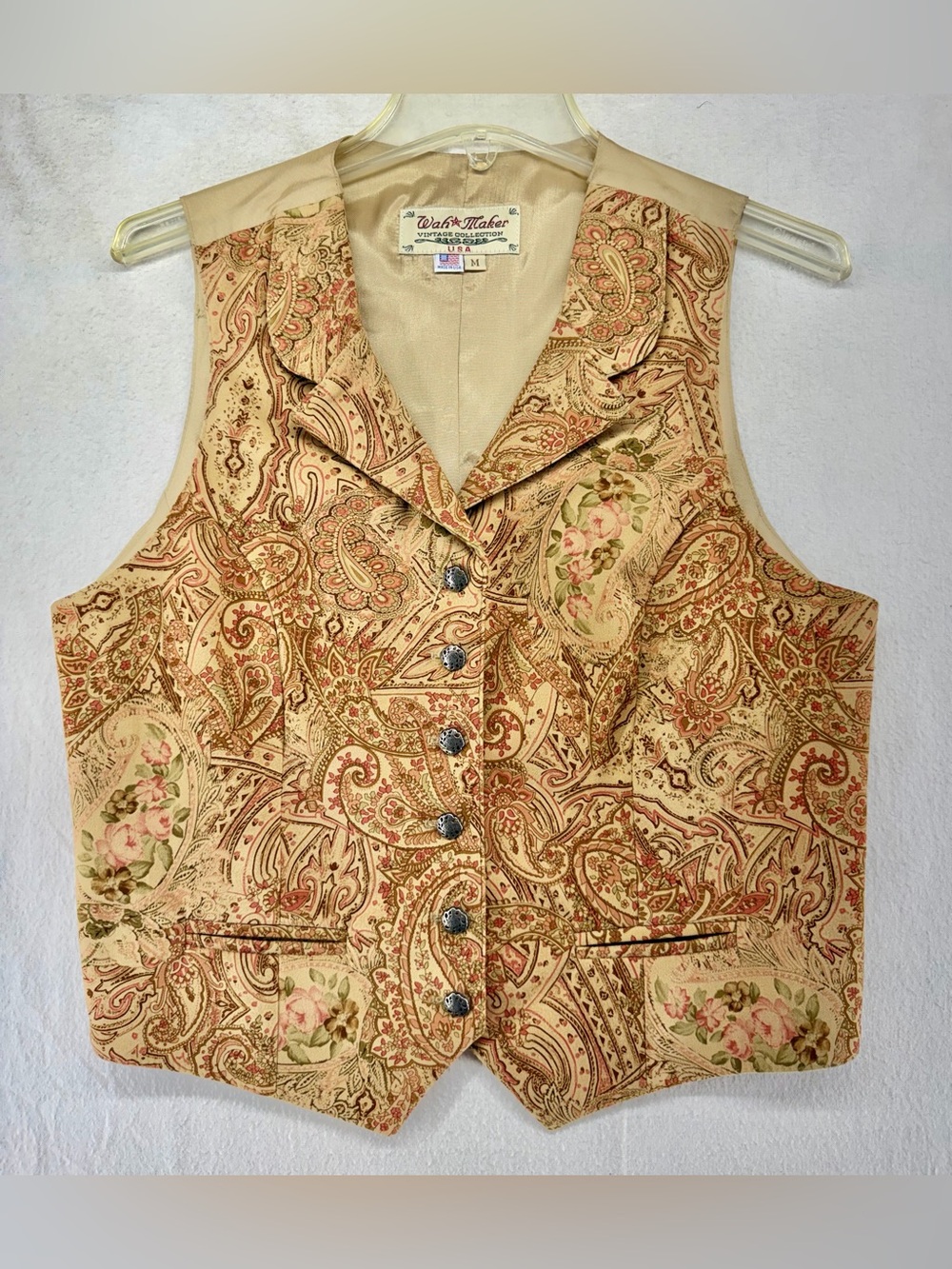 Woolrich Vintage Paisley Beige Women's Vest